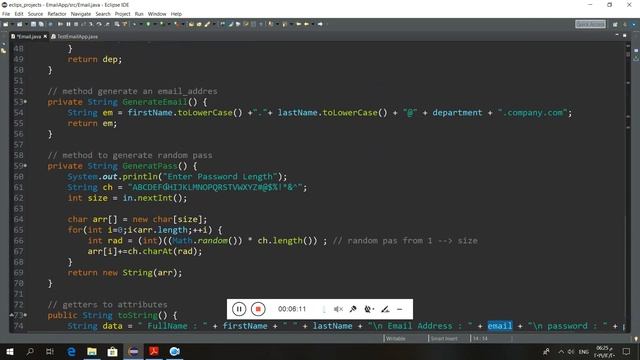 Generate Email App in java oop смотреть онлайн