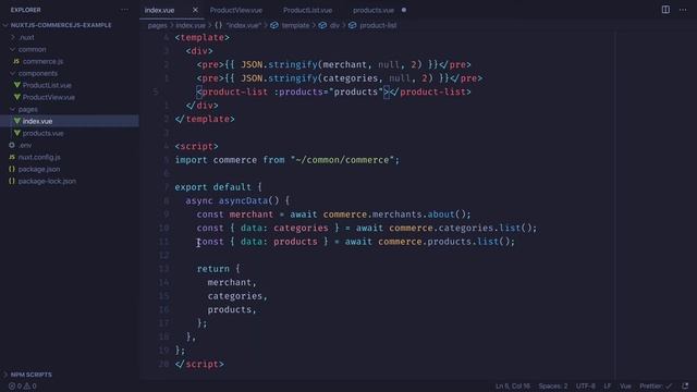 #4. Create products index page | Create a Nuxt.js store with Commerce.js смотреть онлайн