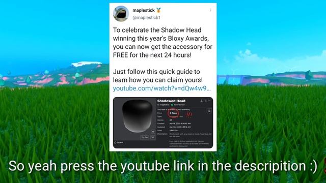 How to get Free Shadow Head In (Roblox) APRIL FOOLS смотреть онлайн