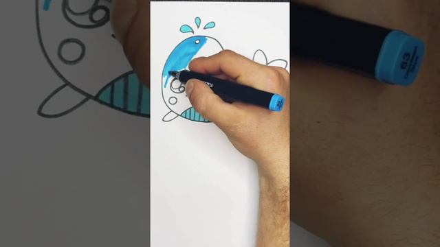 how to draw a whale step by step easy | как нарисовать кита пошагово и легко смотреть онлайн