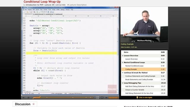 PHP: Nested Conditional Loops смотреть онлайн