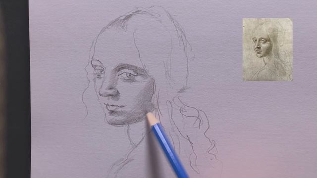 DRAW LIKE LEONARDO DA VINCI (Study of a Young Woman) смотреть онлайн