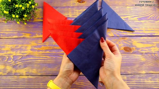 Как красиво сложить САЛФЕТКИ в стакан для Сервировка стола. Servietten falten Salfetka bezekleri смотреть онлайн