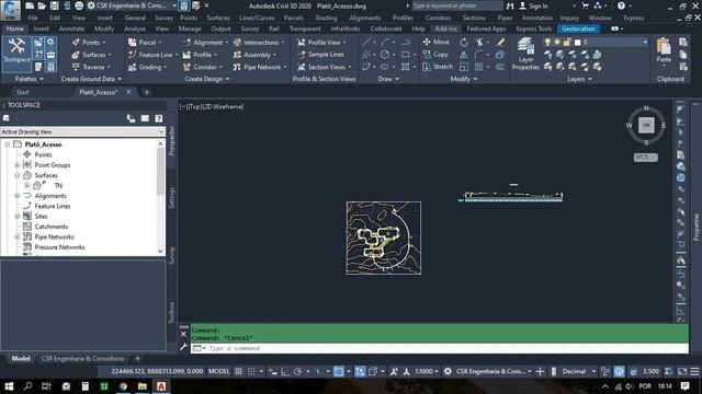 Projeto Viário - (Avenida com canteiro central e pista dupla)no AutoCAD Civil 3D 2020 смотреть онлайн
