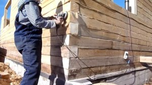 Брусовой дом. Шлифовка и обработка торцов