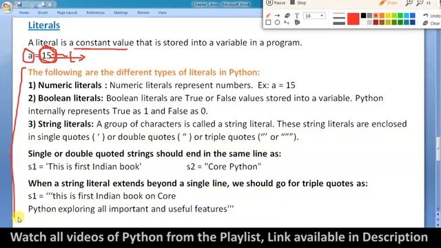 Tokens in Python | Python Tutorials Class 10th | Class 10 Computer Application смотреть онлайн
