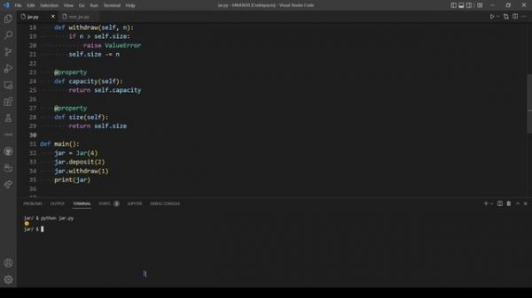 Cookie Jar -Problem Set 8 (CS50's Introduction to Programming with Python)