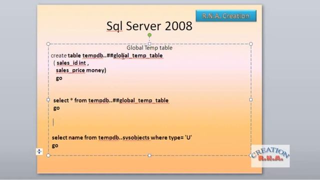introduction to sql server 2008 temp tables local, global, permanent temp tables смотреть онлайн