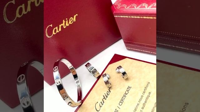 Браслет, кольцо и серьги Cartier Love Картье Лав Серебро смотреть онлайн