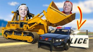 СПАСЛИ Мужика на СТРОЙКЕ с Помощью БУЛЬДОЗЕРА в GTA5