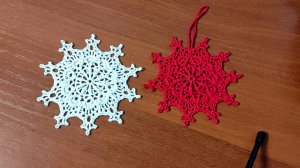 Снежинка крючком для начинающих. Урок 15.