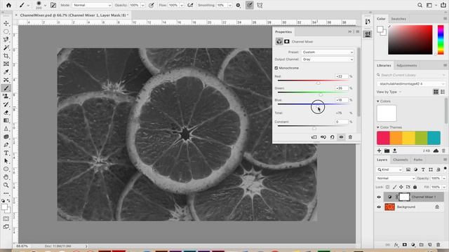 Adding a Channel Mixer Adjustment Layer in Photoshop смотреть онлайн