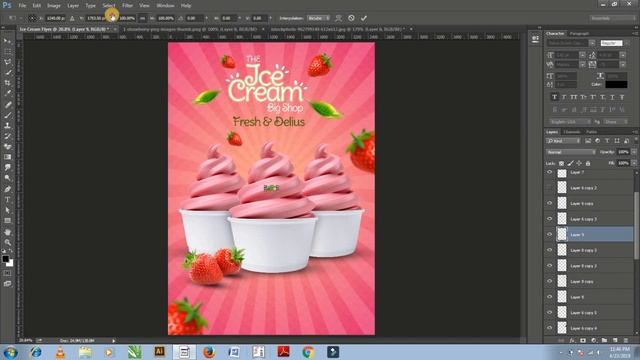 Create Ice Cream Flyer in Adobe Photoshop / Photoshop Tutorial смотреть онлайн