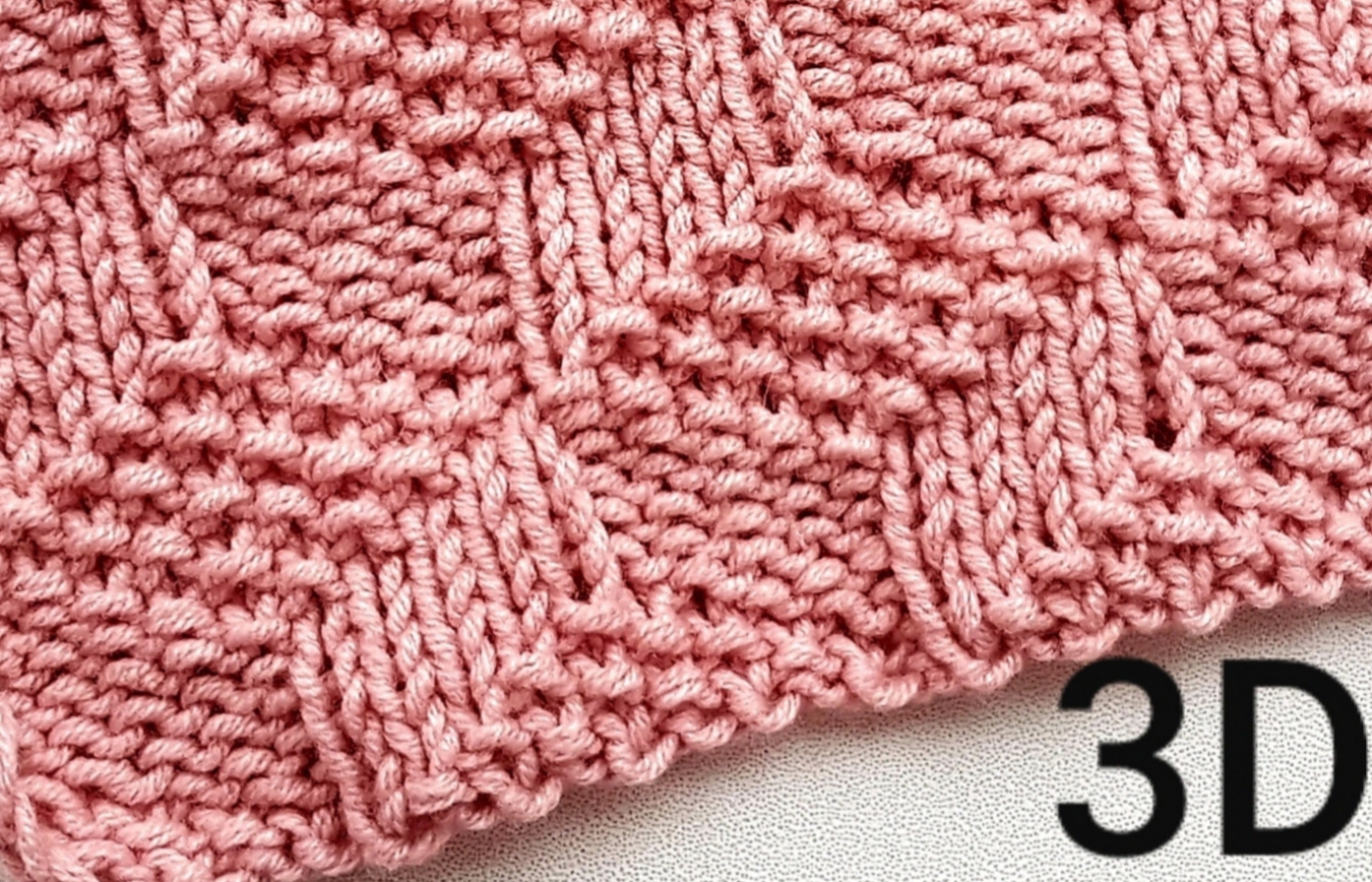 3/22 Шикарный 3D узор // Вязание спицами // Мастер-класс + схема смотреть онлайн