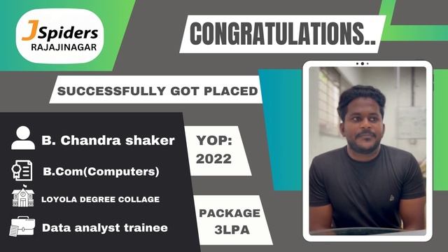 STUDENT PLACEMENT JOURNEY AS A DATA ANALYST FROM JSPIDERS RAJAJINAGAR| BENGALURU смотреть онлайн
