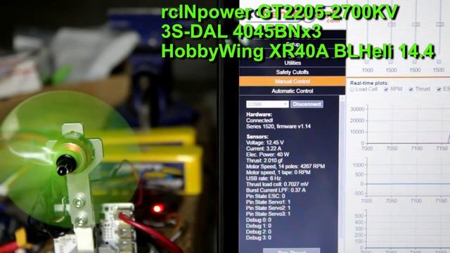New Brushless Motor rcINpower GT2205-2700KV Static Thrust Tests смотреть онлайн