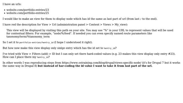 View that display single node which has id the same as last part of url (from last / to the end) смотреть онлайн