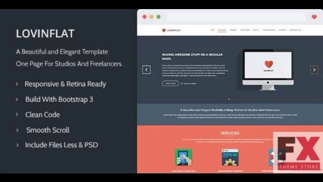 Preview Lovinflat - One Page Bootstrap 3 Creative - Site Templates смотреть онлайн