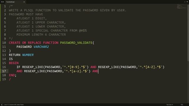 PLSQL user defined function to validate the password using Regular Expression (UDF Demo-6) смотреть онлайн