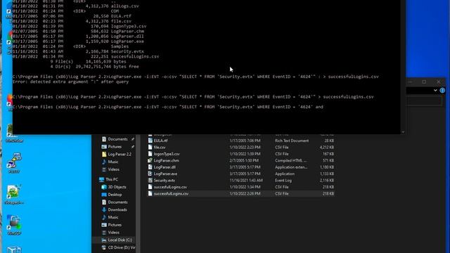 Using Event Viewer and Log Parser Lizard to view Security Logs for a Cybersecurity Investigation смотреть онлайн
