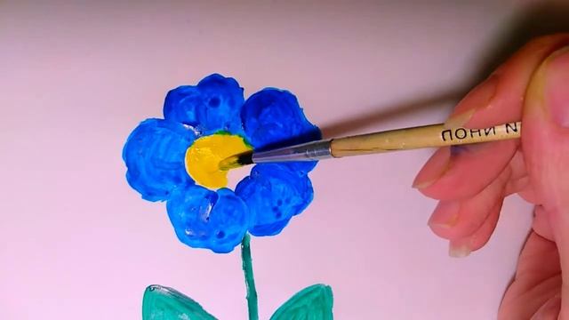 Как нарисовать гуашью простой цветок, рисунки для детей, рисуем вместе смотреть онлайн