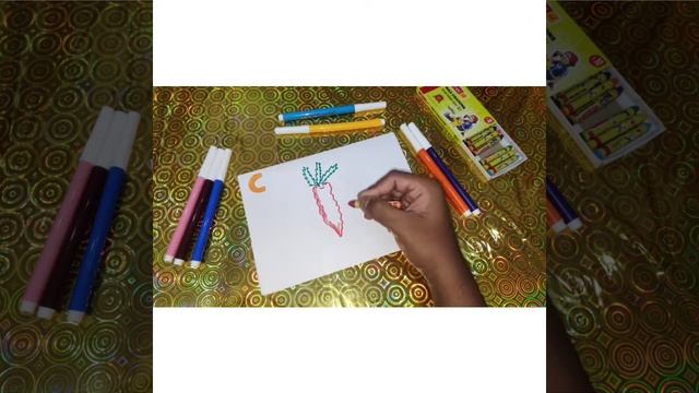 How to draw C for CARROT easy by Art for Kids смотреть онлайн