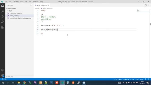 PHP Tutorials For Beginners In Hindi - PHP echo & print_r & var_dump смотреть онлайн