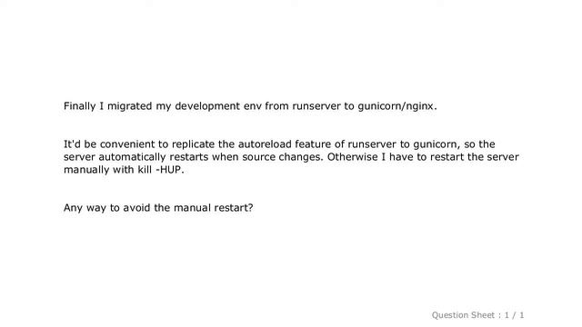 Django : gunicorn autoreload on source change смотреть онлайн