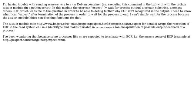 Do all Linux processes write EOF to stdout when they are terminating/have finished terminating? смотреть онлайн