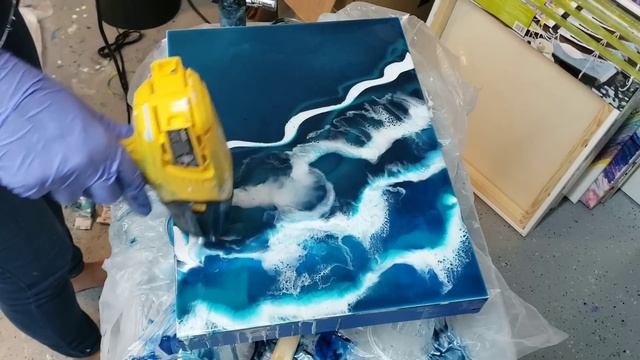 Easy DIY Resin Ocean Wave Painting. Easy Resin Art! Fluid Art, Abstract Art, Florida, Modern Art