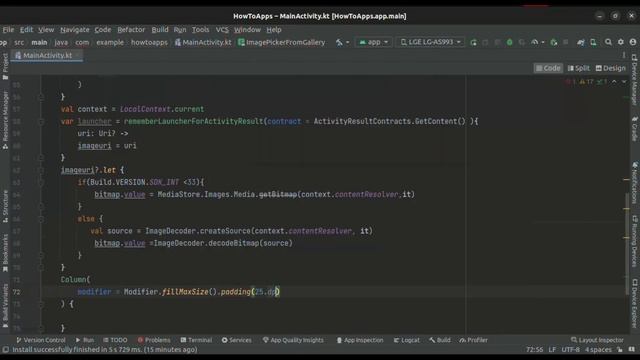 How to pick an image From Gallery Using Jetpack Compose |Kotlin|Android Studio смотреть онлайн