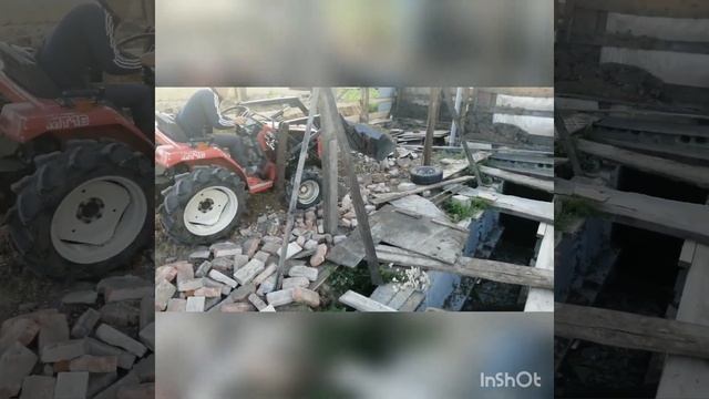Mitsubishi mt16 самодельный кун в работе. Обратная отсыпка строительного боя в гараже, перед гаражо смотреть онлайн