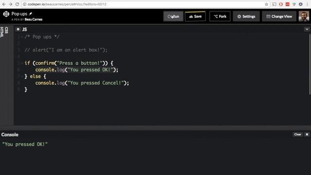 Pop up boxes tutorial - Beau teaches JavaScript смотреть онлайн