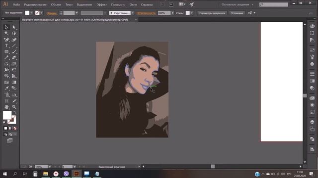Стилизованный портрет | ПОДАРОК своими руками | ФОТО на холсте в Иллюстатор СС | Трассировка смотреть онлайн