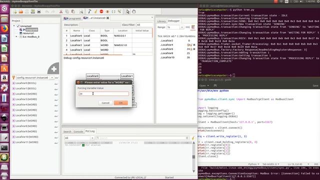 Beremiz PLC Modbus TCP Python смотреть онлайн
