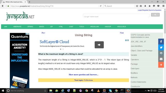 What is the maximum length of a String in Java?
| javapedia.net смотреть онлайн