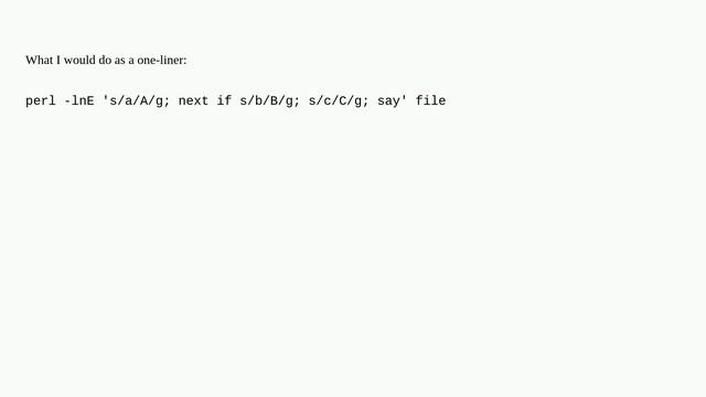 How to skip the rest in perl as next in awk? смотреть онлайн