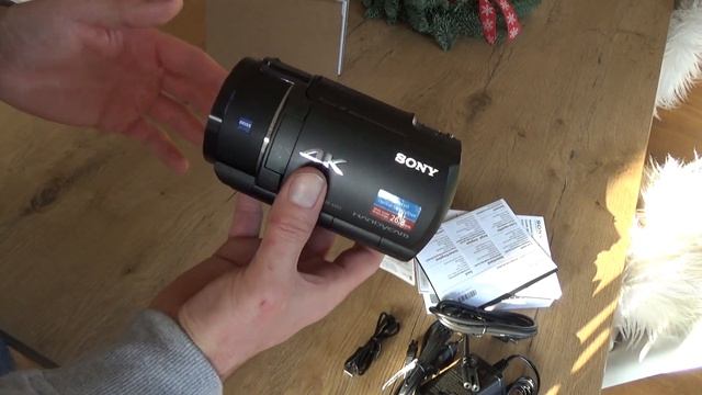 Sony FDR-AX43 4K Camcorder Unboxing Deutsch Und Inbetriebnahme Der Kamera Erste Schritte