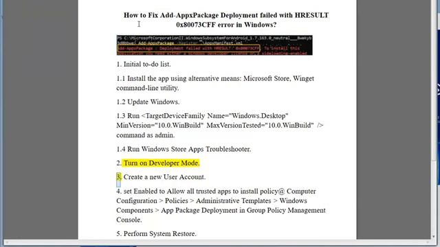 Fix Add-AppxPackage Deployment failed with HRESULT 0x80073CFF error in Windows (2023 Updated) смотреть онлайн