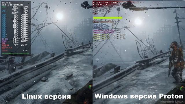 Метро Исход - Сравнение Linux версии и Windows версии запущенной через Proton. смотреть онлайн