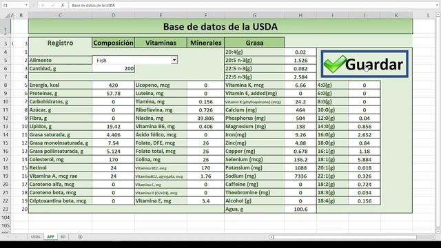 Cálculo nutrimental en Excel: Parte dos смотреть онлайн