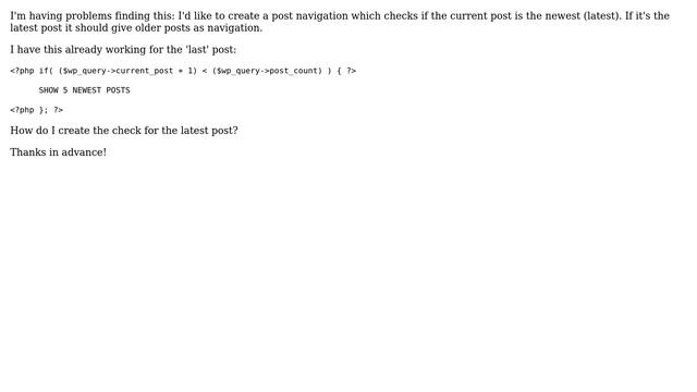 Wordpress: Check if current post is the latest (not last) смотреть онлайн