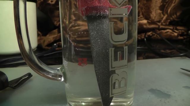 Травление ножа в лимонной кислоте