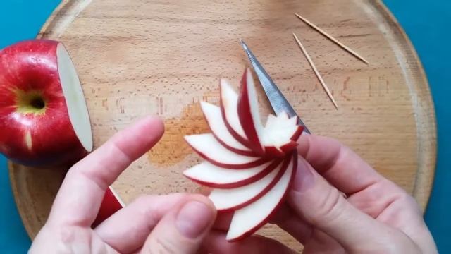 Украшение из яблока для оформления краев бокала смотреть онлайн
