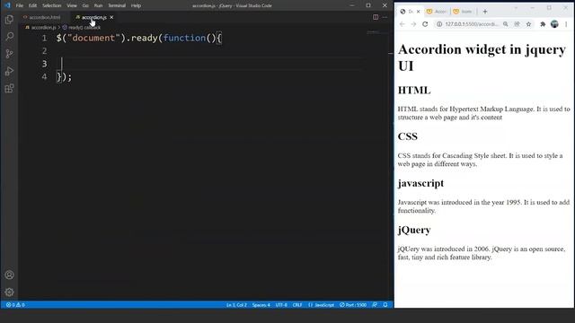 Accordion Widget In jQuery | How To Create An Accordion Using jQuery | jQuery Tutorial | SimpliCode смотреть онлайн