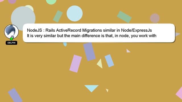 NodeJS : Rails ActiveRecord Migrations similar in Node/ExpressJs смотреть онлайн