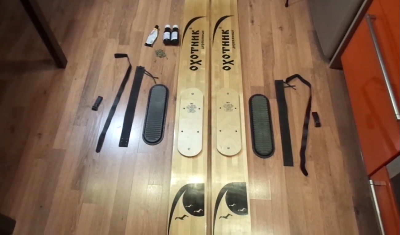 Новые лыжи охотника - крепления, пропитка смолой, деревянные охотничьи лыжи смотреть онлайн