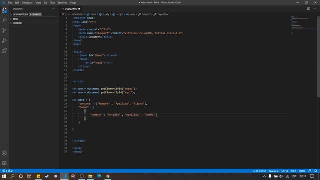 Tabla con JSON y ARRAYS смотреть онлайн