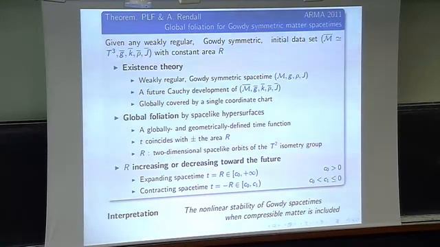 Philippe G LeFloch - Weakly regular spacetimes with T2 symmetry смотреть онлайн