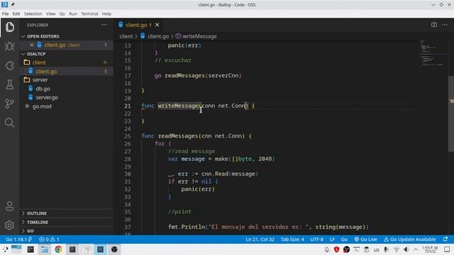 02 Golang TCP : ¿Cómo crear un chat con TCP? смотреть онлайн